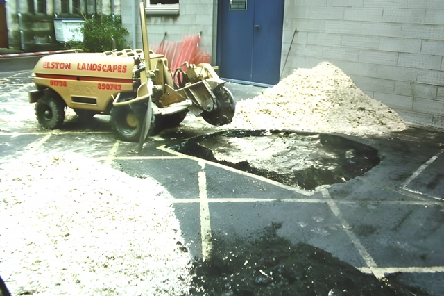 Ground out below level of tarmac - surface can be relaid. 