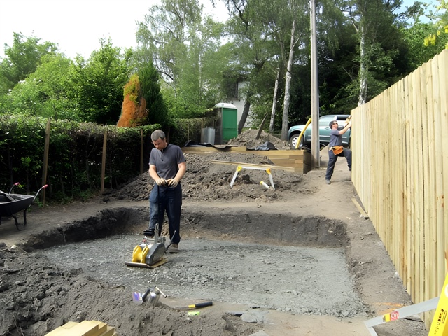 Patio area compacting